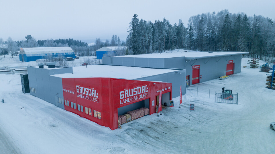 Slik ser det nye byggevarehuset i Moelv sentrum ut. Slik ser det nye byggevarehuset i Moelv sentrum ut. Foto: Gausdal Landhandleri
