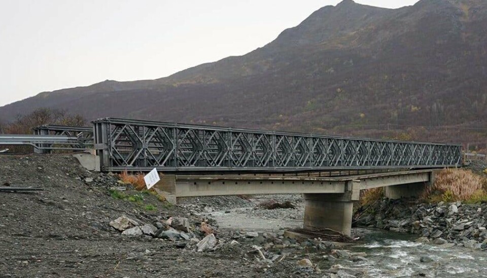 Slik ser det ut der E6 i dag krysser elva i Badderen. Bildet er tatt i oktober 2022.