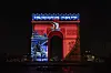Frankrike skal i sommer være vertsland for De olympiske leker. Her er Triumfbuen i Paris fotografert nyttårsaften. Foto: Aurelien Morissard / AP / NTB