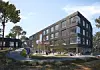 Fagskolen i Agder åpnes offisielt torsdag 15. september. Illustrasjon: BRG Entreprenør/Filter Arkitekter for Agder fylkeskommune