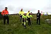 10-åringene Lilly Hviding og Audun Haaland fikk ta de første spadetakene som skal gjøre Kvitsøy landfast. Fra venstre prosjektleder Rogfast Oddvar Kaarmo, Audun Haaland, delprosjektleder Reidar Løvhaugen fra Risa/Hæhre, Lilly Hviding, prosjektleder Åshild Gudmestad fra Risa/Hæhre og Kvitsøy-ordfører Stian Bjørsvik. Foto: Øyvind Ellingsen