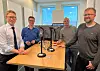 Advokat Thorkil H. Aschehoug i Grette, med sjefredaktør Arve Brekkhus og programlederne Frode Aga og Christian Aarhus. Foto: Svanhild Blakstad
