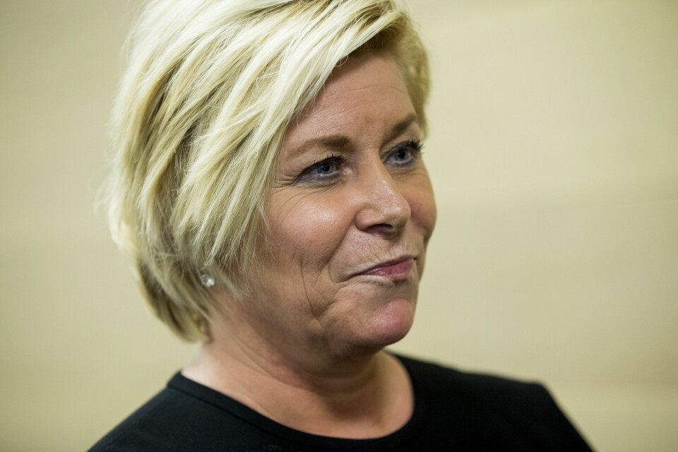 Finansminister Siv Jensen.