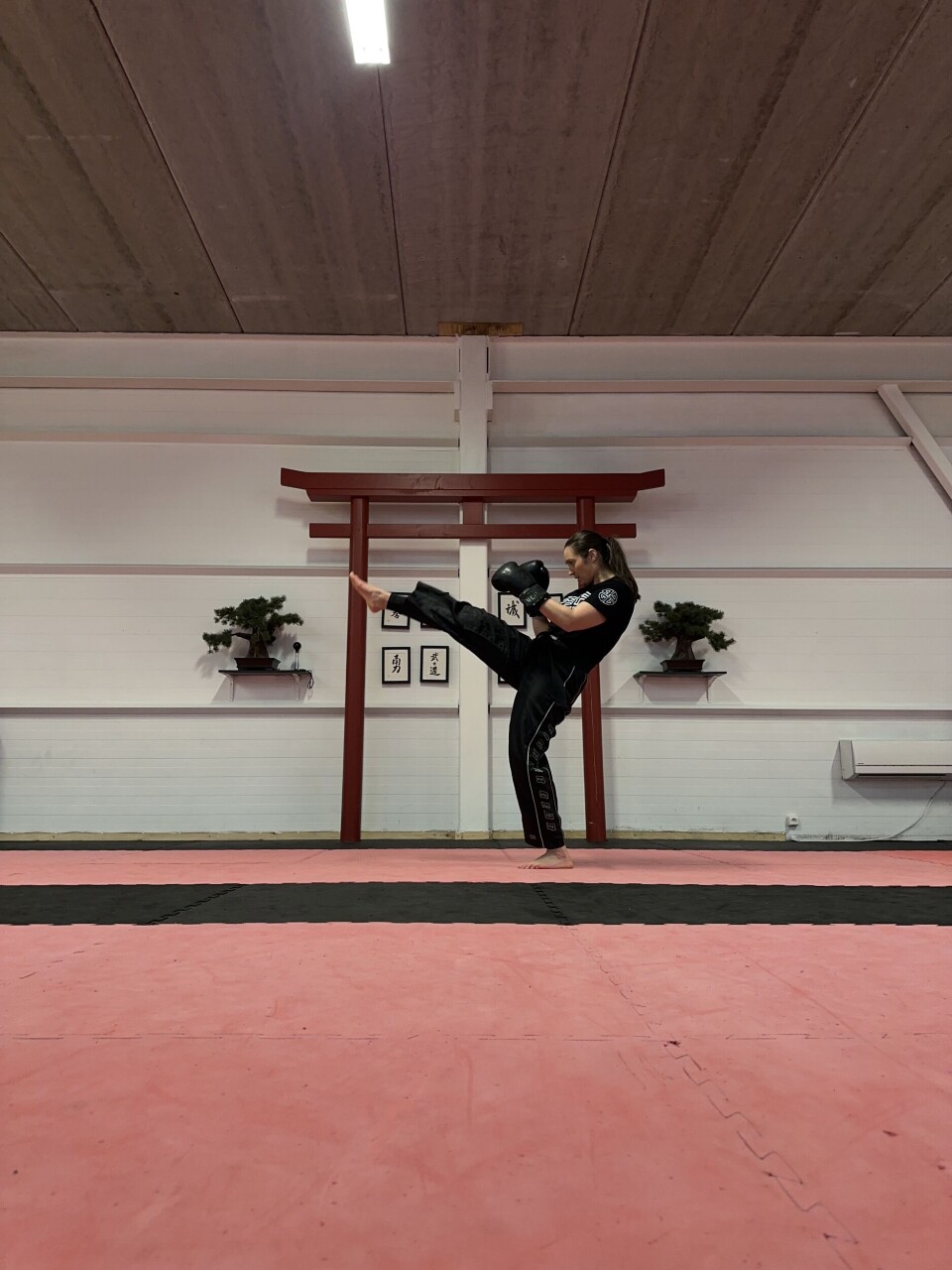 Margarita Torres Håland Aasen mener kickboksingen har gitt henne styrke til å være en bedre og sunnere håndverker. Foto: Privat