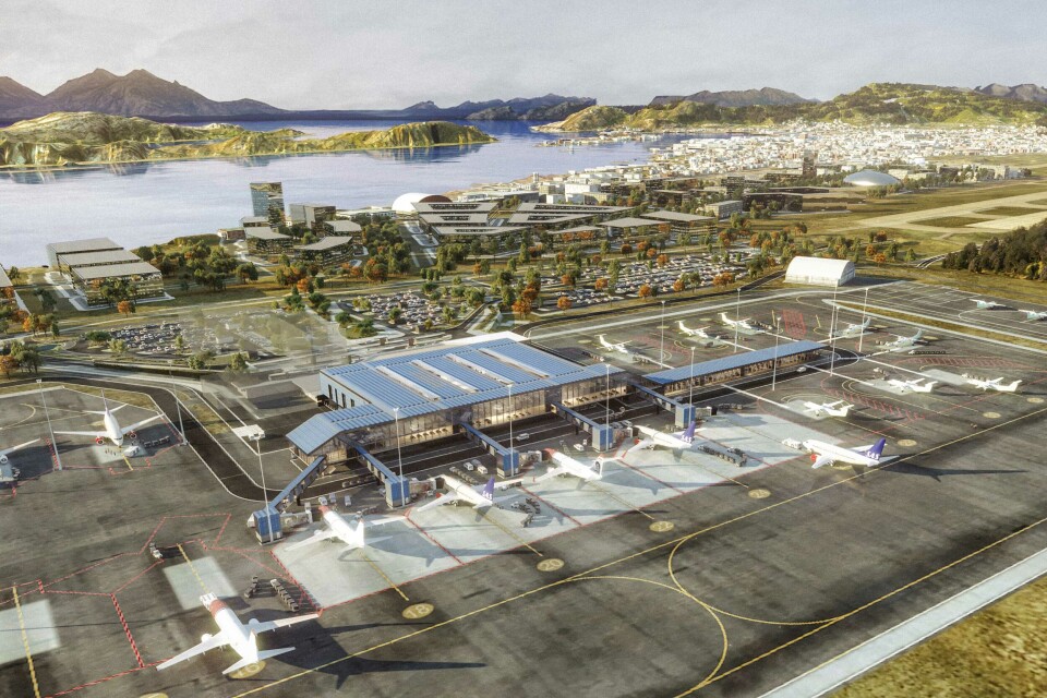 Nye Bodø lufthavn. Illustrasjon: LPO arkitekter/Norconsult/Archus på oppdrag for Avinor Nye Bodø lufthavn. Illustrasjon: LPO arkitekter/Norconsult/Archus på oppdrag for Avinor